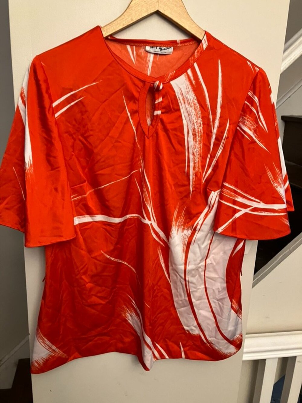 Vintage Red and White Blouse